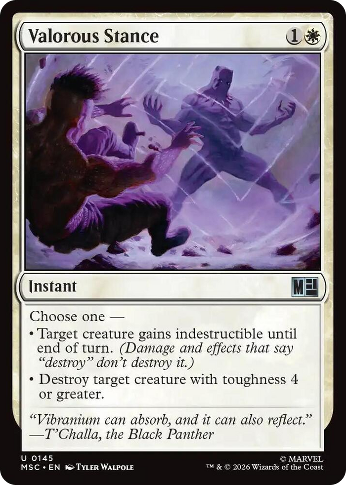 Valorous Stance #145 U - Commander: Marvel Super Heroes Pokemon card