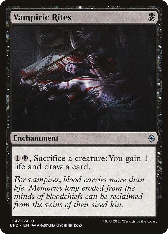 Vampiric Rites #124 U - Battle for Zendikar Pokemon card