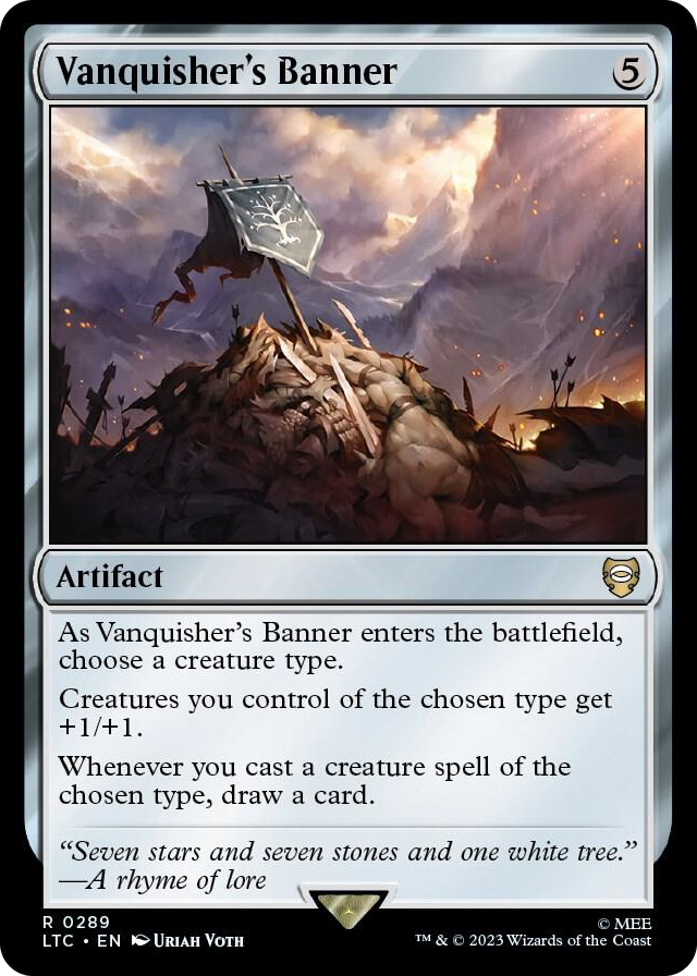 Vanquisher's Banner #289 R - Commander: The Lord of the Rings: Tales of Middle-earth Pokemon card