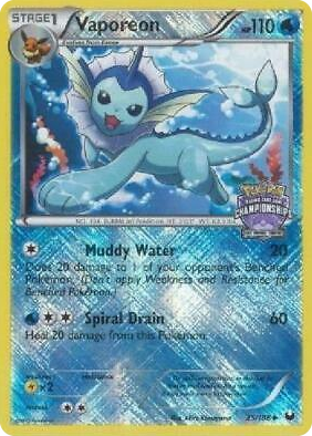 0025 Vaporeon - 25/108 (State Championships) Promo League & Championship Cards