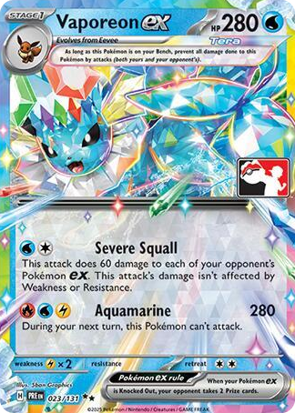 0023 Vaporeon ex Double Rare Prize Pack Series Cards