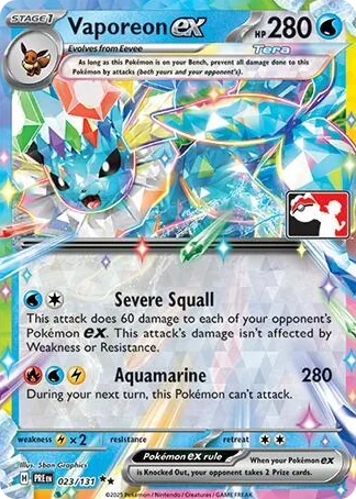 0023 Vaporeon ex Double Rare Prize Pack Series Cards