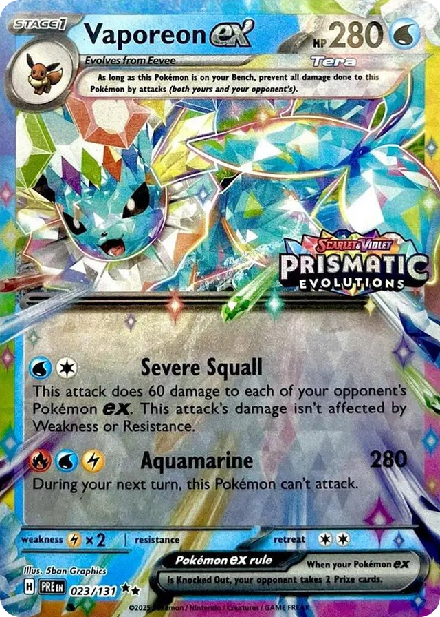 0023 Vaporeon ex - 023/131 (Prismatic Evolutions Stamp) Promo Miscellaneous Cards & Products