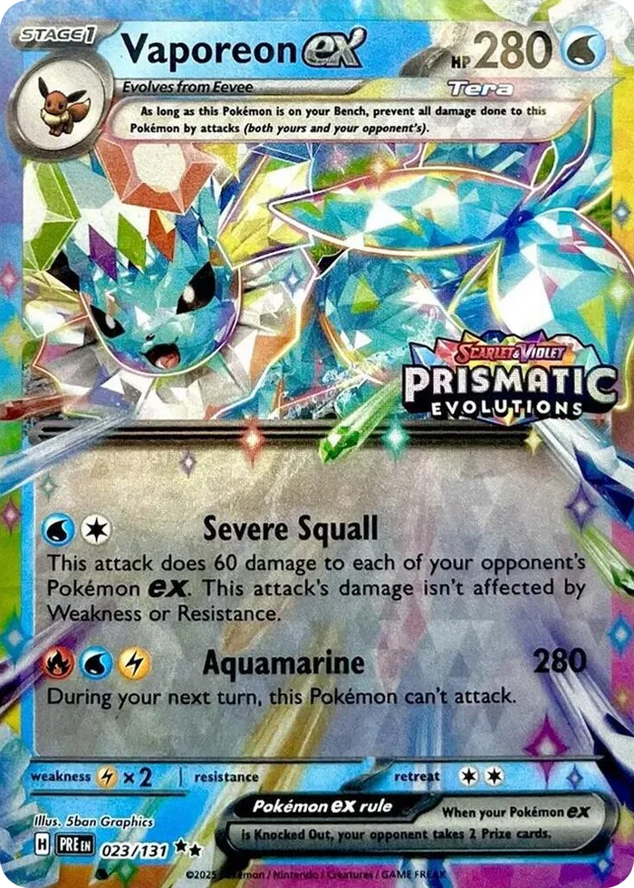 0023 Vaporeon ex - 023/131 (Prismatic Evolutions Stamp) Promo Miscellaneous Cards & Products