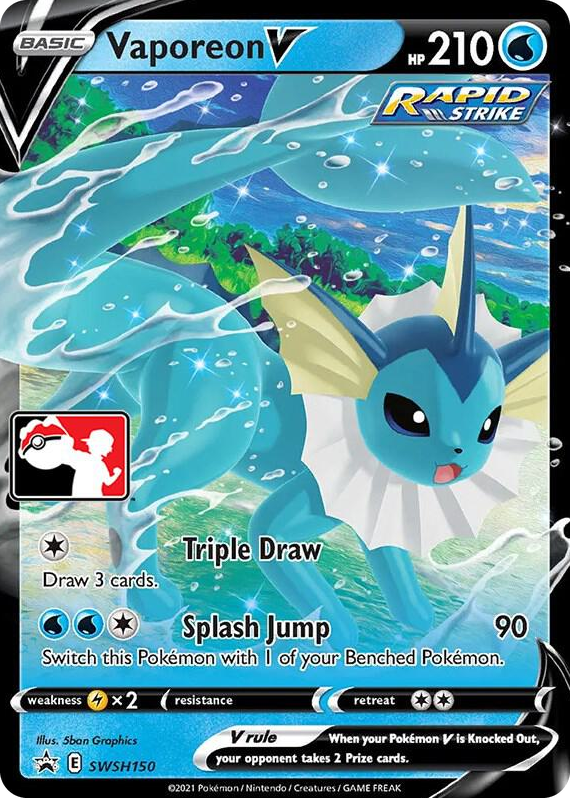 0150 Vaporeon V - SWSH150 Promo Prize Pack Series Cards