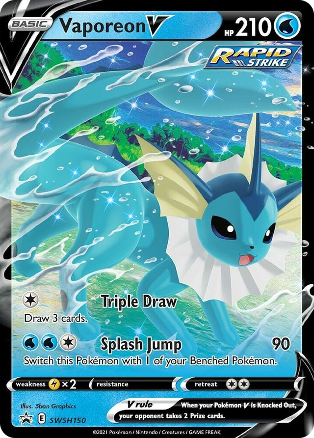 0150 Vaporeon V - SWSH150 Promo Sword & Shield Promo Cards
