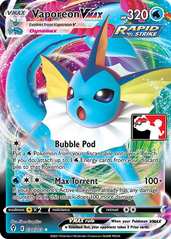 0030 Vaporeon VMAX Ultra Rare Prize Pack Series Cards