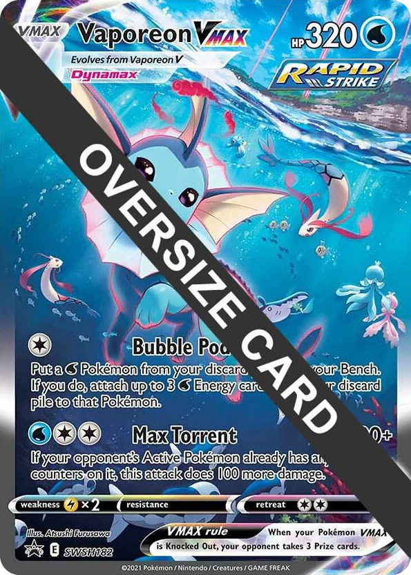0182 Vaporeon VMAX - SWSH182 Promo Jumbo Cards