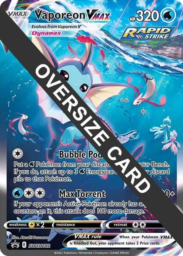 0182 Vaporeon VMAX - SWSH182 Promo Jumbo Cards