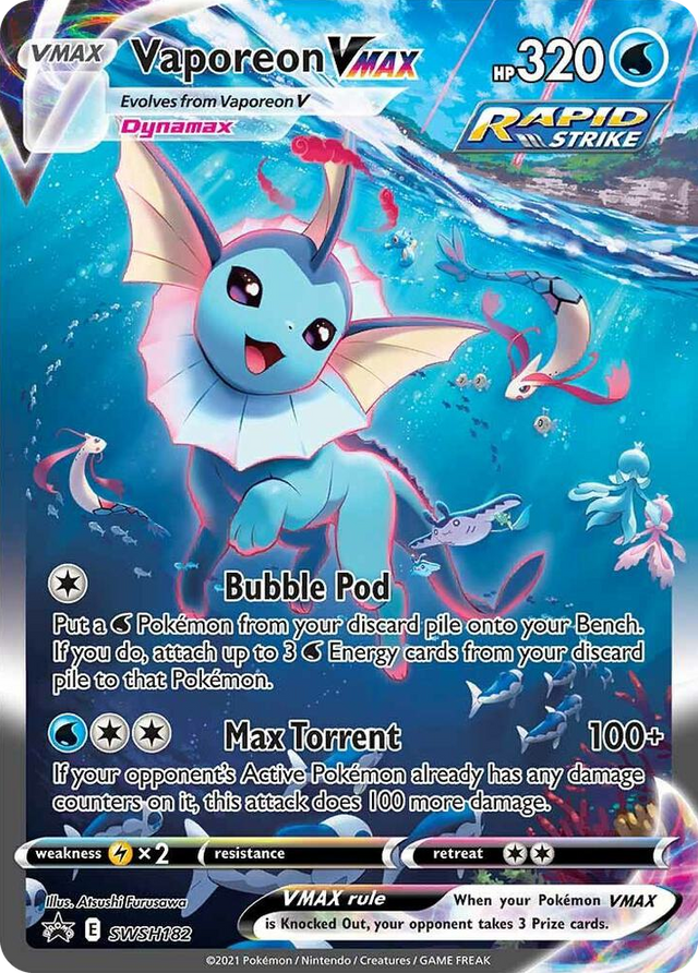 0182 Vaporeon VMAX - SWSH182 Promo Sword & Shield Promo Cards