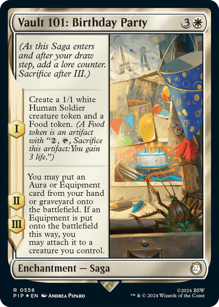 Vault 101: Birthday Party (Surge Foil) #556 R - Universes Beyond: Fallout Pokemon card