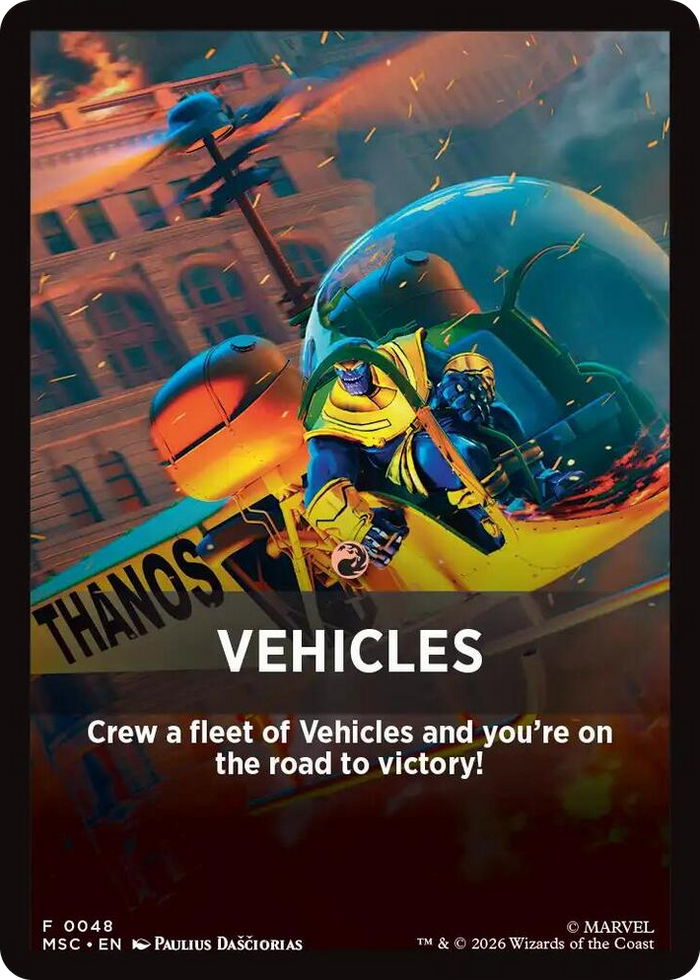 Vehicles Theme Card #48 T - Commander: Marvel Super Heroes Pokemon card