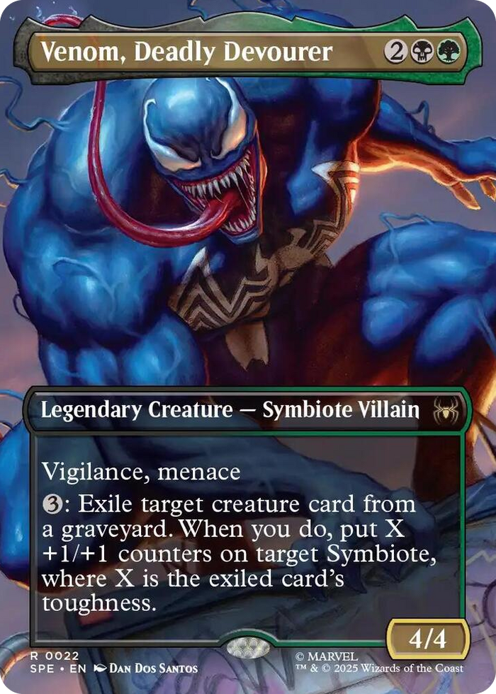Venom, Deadly Devourer (Borderless) #22 R - Marvel's Spider-Man: Eternal-Legal Pokemon card