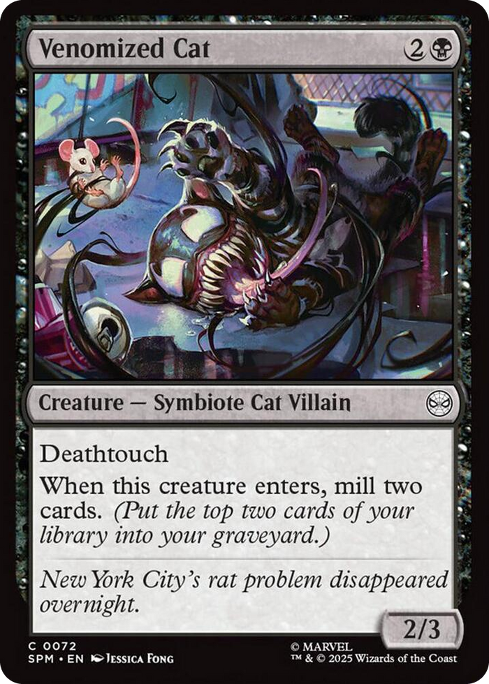 Venomized Cat #72 C - Marvel's Spider-Man Pokemon card