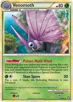 0011 Venomoth - 11/102 (HGSS Triumphant) Rare Deck Exclusives