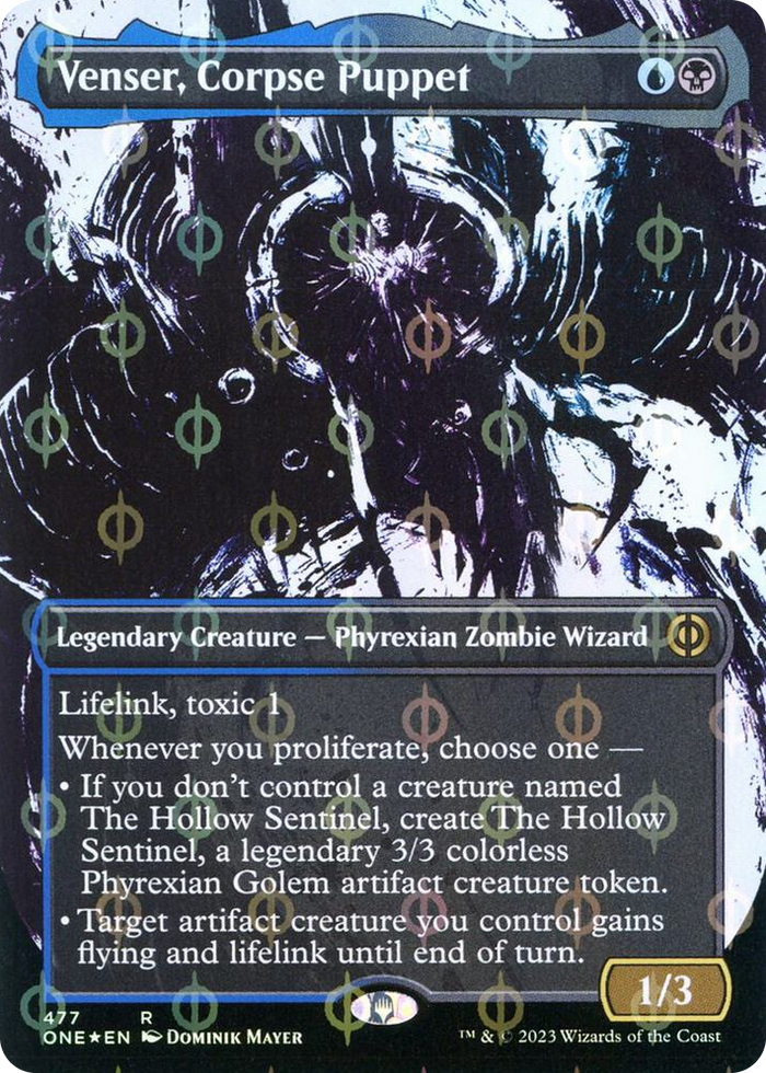 Venser, Corpse Puppet (Showcase) (Step-and-Compleat Foil) #477 R - Phyrexia: All Will Be One Pokemon card