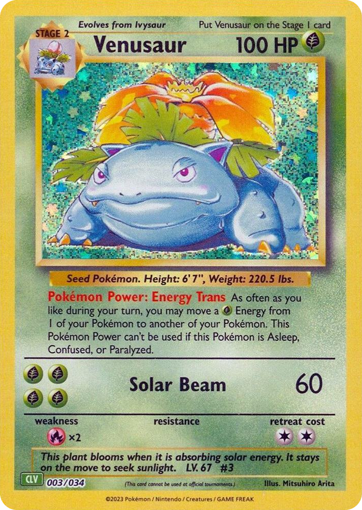 0003 Venusaur Classic Collection Trading Card Game Classic