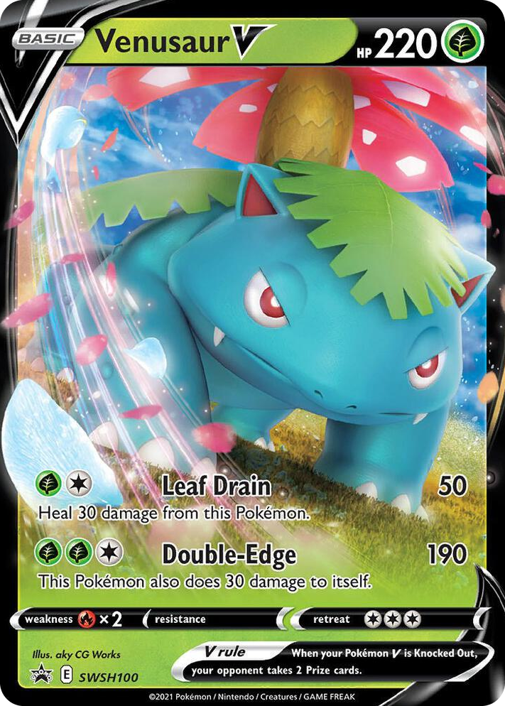 0100 Venusaur V - SWSH100 Promo Sword & Shield Promo Cards