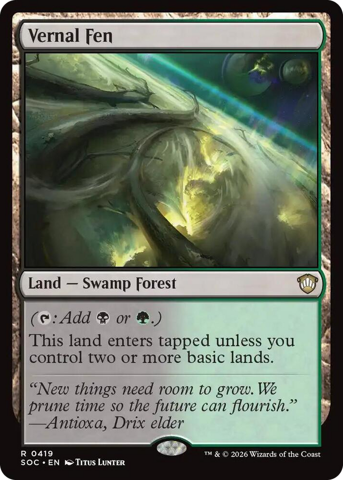 Vernal Fen #419 R - Commander: Secrets of Strixhaven Pokemon card