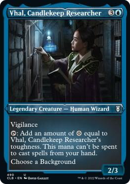 0490 Vhal, Candlekeep Researcher (Foil Etched) U Commander Legends: Battle for Baldur's Gate