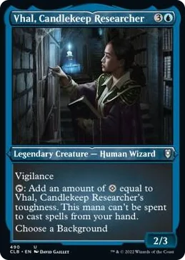 0490 Vhal, Candlekeep Researcher (Foil Etched) U Commander Legends: Battle for Baldur's Gate
