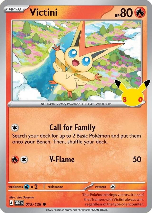 0013 Victini Common 30th Celebration