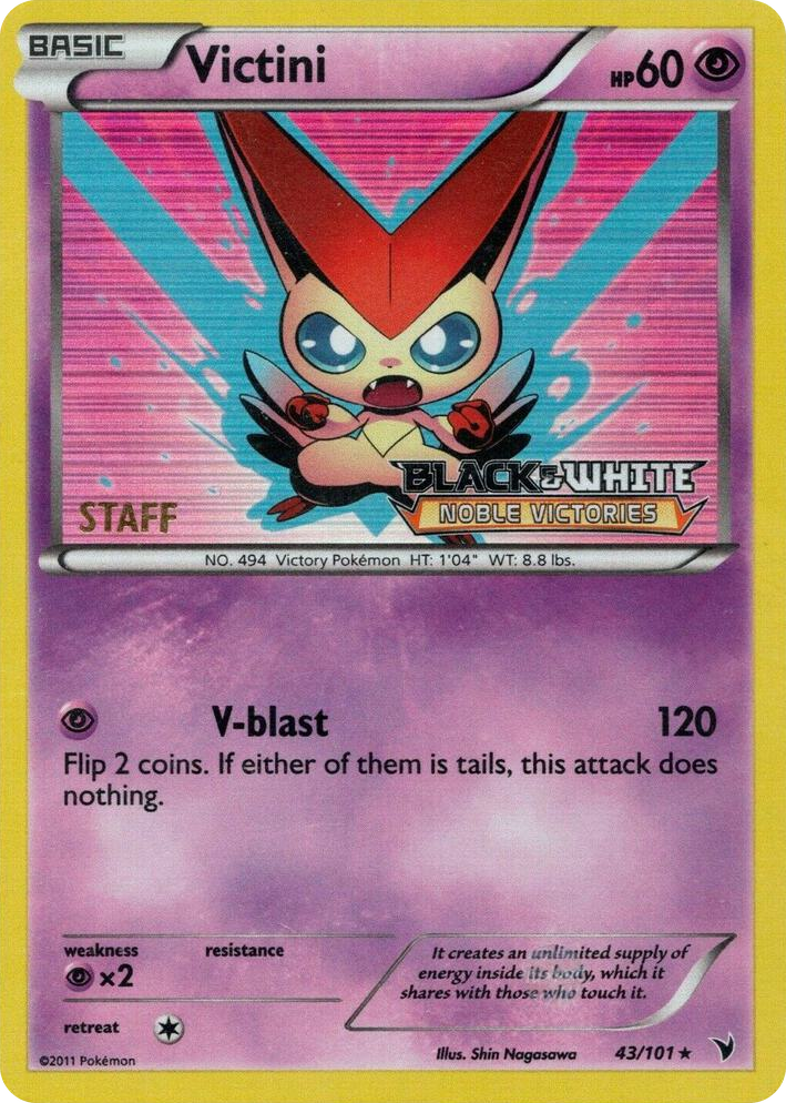 0043 Victini - 43/101 (Prerelease) [Staff] Promo Black and White Promos