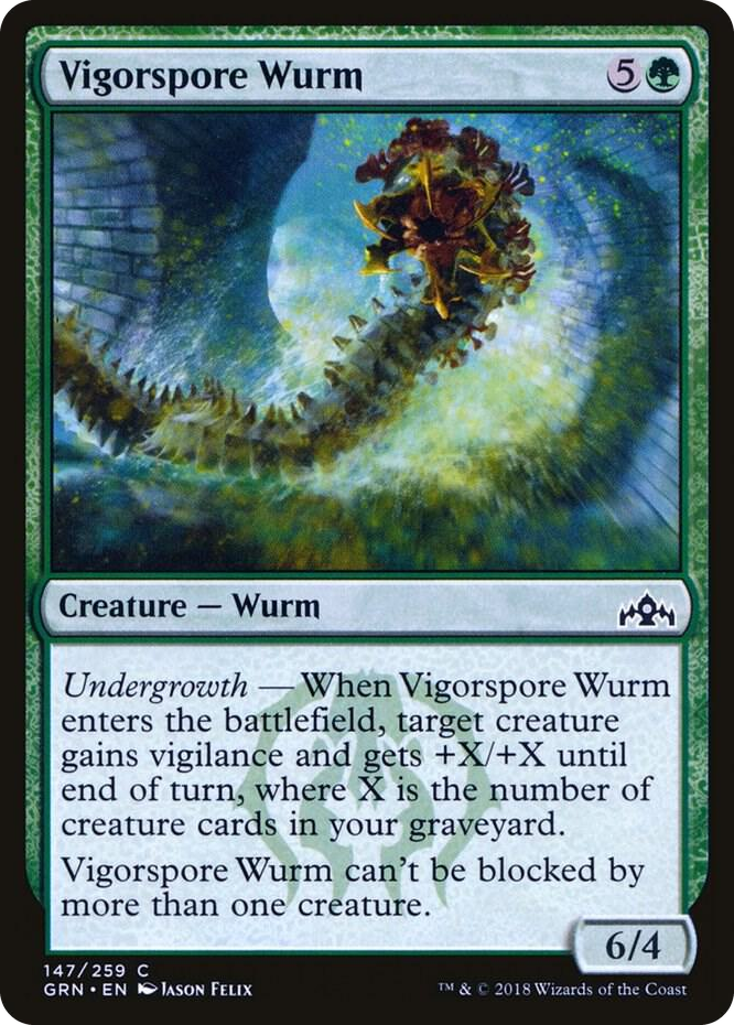 0147 Vigorspore Wurm C Guilds of Ravnica