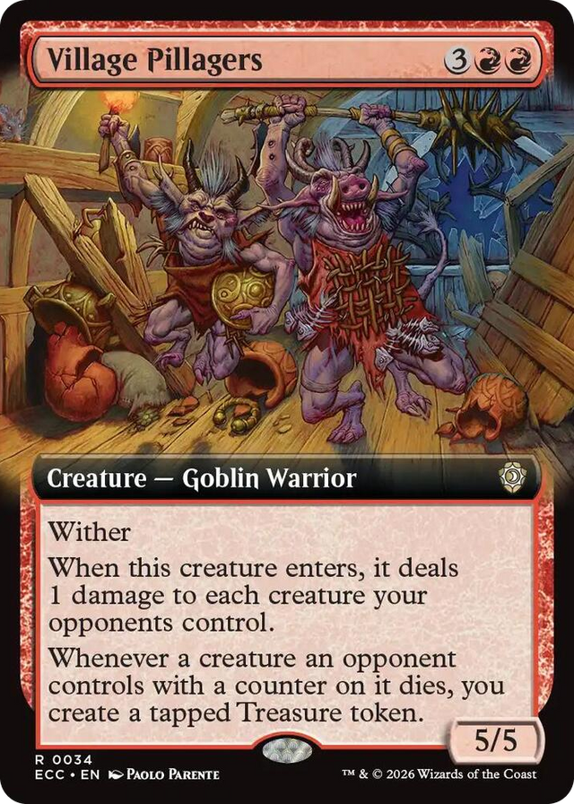 0034 Village Pillagers (Extended Art) R Commander: Lorwyn Eclipsed
