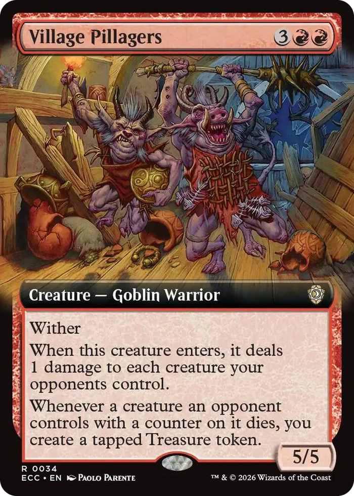 Village Pillagers (Extended Art) #34 R - Commander: Lorwyn Eclipsed Pokemon card