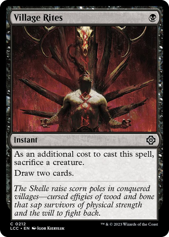 Village Rites #212 C - Commander: The Lost Caverns of Ixalan Pokemon card