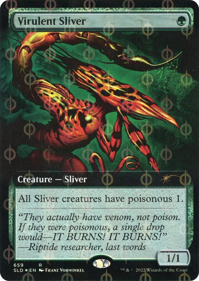 Virulent Sliver (Extended Art) (Step-and-Compleat Foil) #659 R - Secret Lair Drop Series Pokemon card