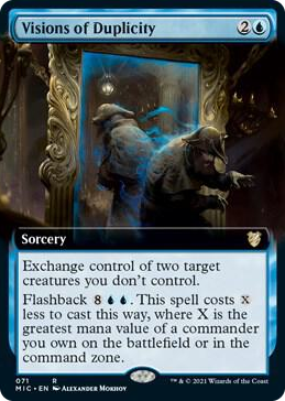 0071 Visions of Duplicity (Extended Art) R Commander: Innistrad: Midnight Hunt
