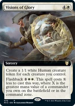 Visions of Glory (Extended Art) #70 R - Commander: Innistrad: Midnight Hunt Pokemon card