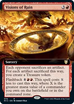 0074 Visions of Ruin (Extended Art) R Commander: Innistrad: Midnight Hunt