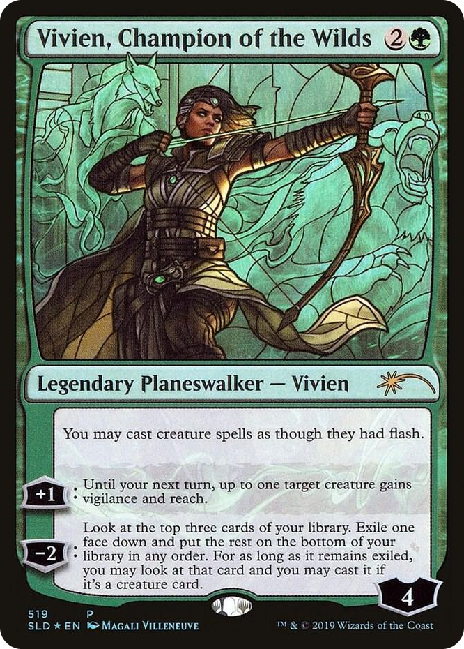 Vivien, Champion of the Wilds (Stained Glass) #519 P - Secret Lair Drop Series Pokemon card