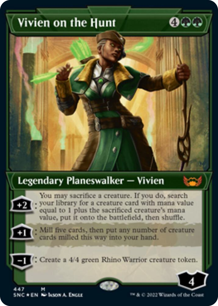 0447 Vivien on the Hunt (Showcase) (Foil Etched) M Streets of New Capenna