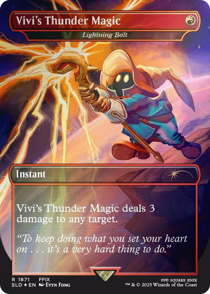 Vivi's Thunder Magic - Lightning Bolt (Rainbow Foil) #1871 R - Secret Lair Drop Series Pokemon card