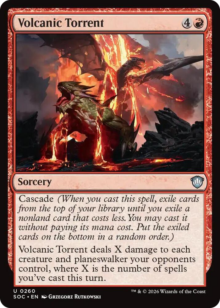 Volcanic Torrent #260 U - Commander: Secrets of Strixhaven Pokemon card