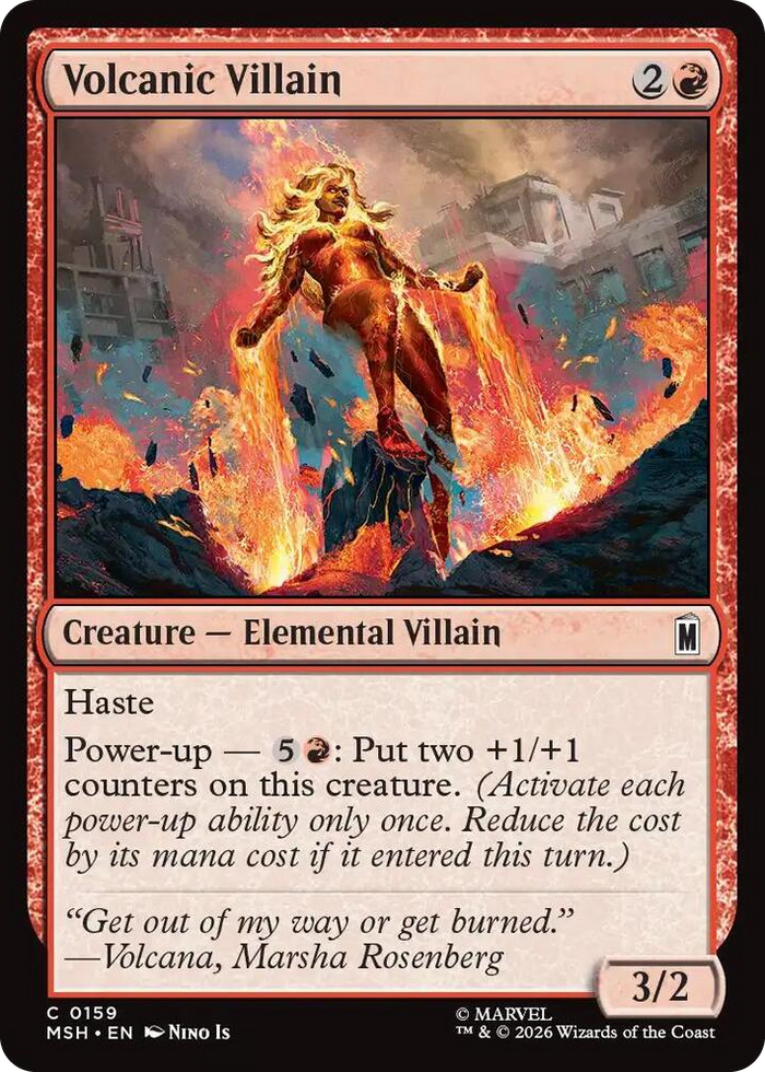 Volcanic Villain #159 C - Marvel Super Heroes Pokemon card