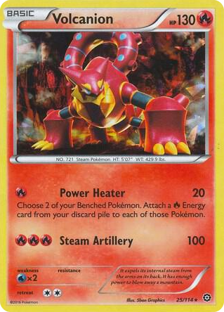 0025 Volcanion - 25/114 (Cracked Ice Holo) Holo Rare Deck Exclusives
