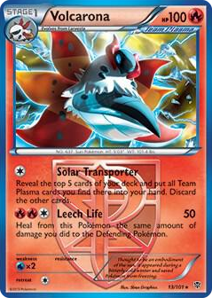 0013 Volcarona - 13/101 (BW Plasma Blast) Holo Rare Deck Exclusives