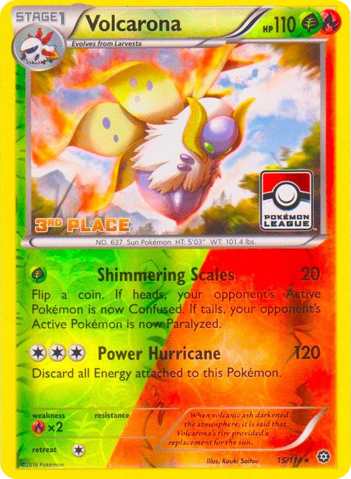 0015 Volcarona - 15/114 (Pokemon League) [3rd Place] Promo League & Championship Cards