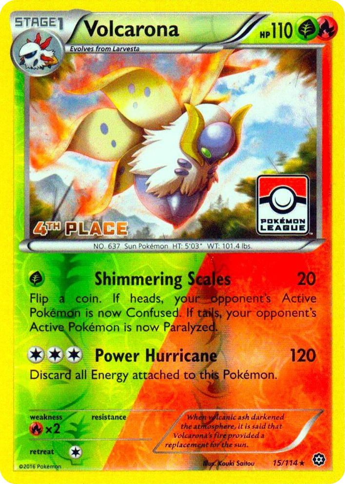 0015 Volcarona - 15/114 (Pokemon League) [4th Place] Promo League & Championship Cards