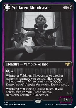 Voldaren Bloodcaster #404 R - Innistrad: Double Feature Pokemon card