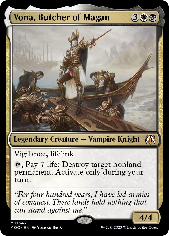 Vona, Butcher of Magan #342 M - Commander: March of the Machine Pokemon card