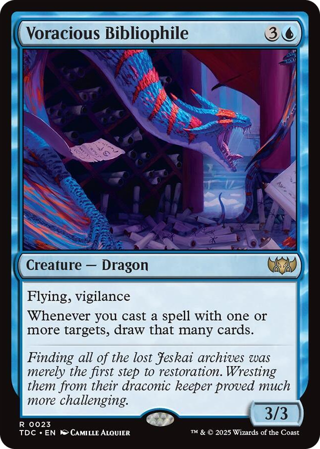 Voracious Bibliophile #23 R - Commander: Tarkir: Dragonstorm Pokemon card