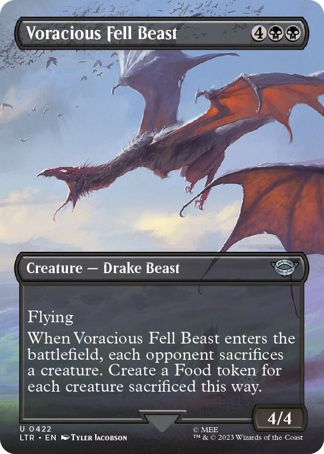 Voracious Fell Beast (Borderless) #422 U - Universes Beyond: The Lord of the Rings: Tales of Middle-earth Pokemon card