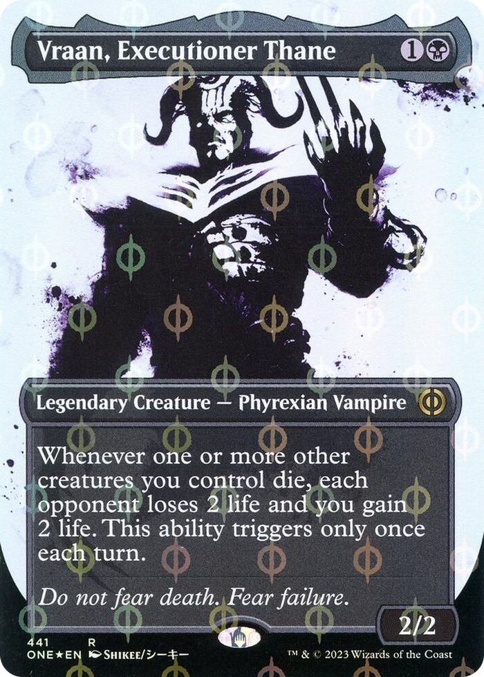 Vraan, Executioner Thane (Showcase) (Step-and-Compleat Foil) #441 R - Phyrexia: All Will Be One Pokemon card