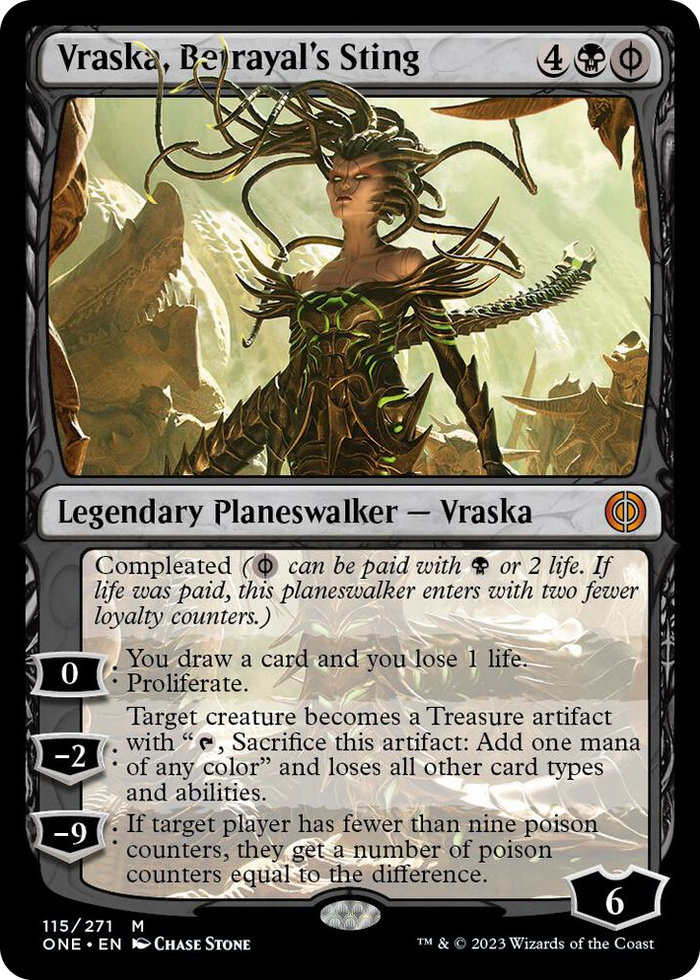 Vraska, Betrayal's Sting #115 M - Phyrexia: All Will Be One Pokemon card
